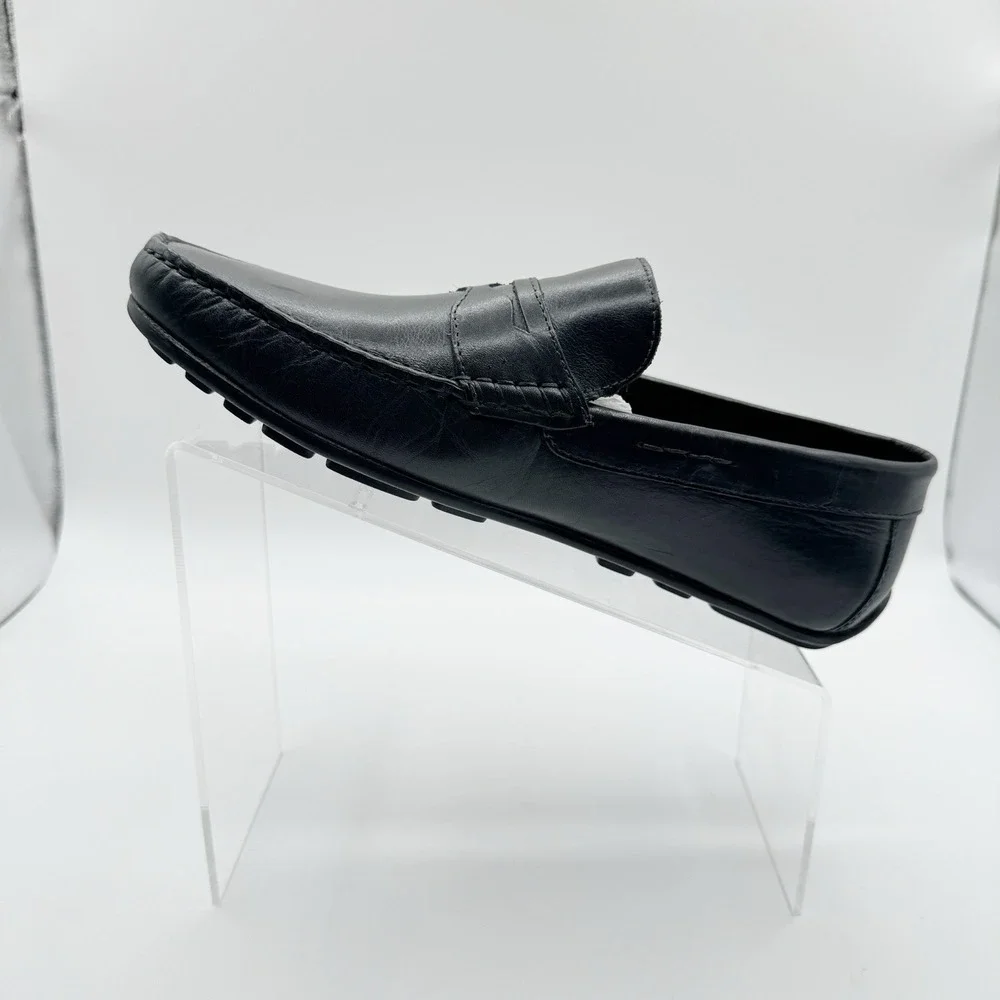 Marc Joseph Mens Nebraska Black Leather Penny Loafers MJNY6121 Size 8.5